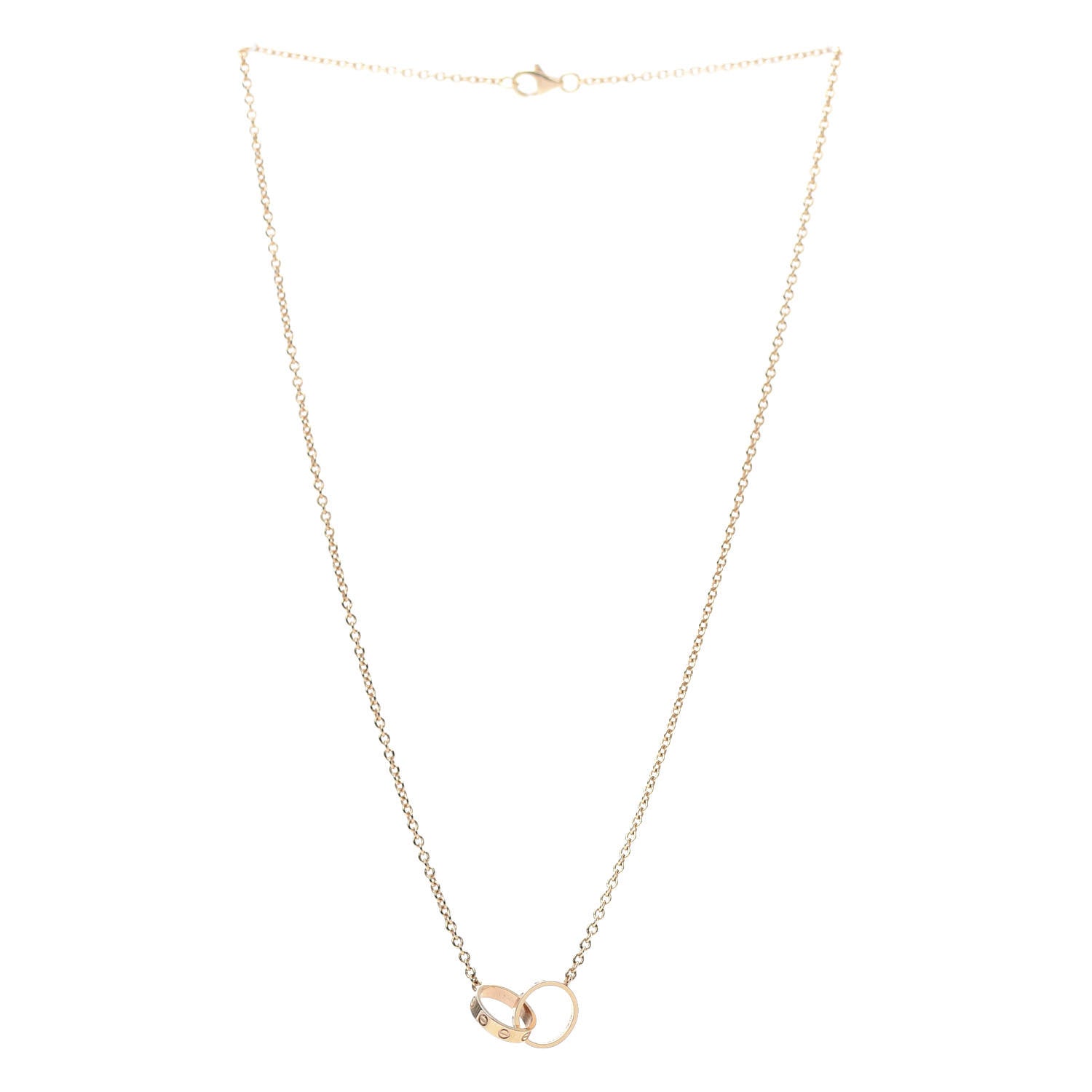 Cartier 18K Pink Gold Interlocking LOVE Necklace 3 of 7