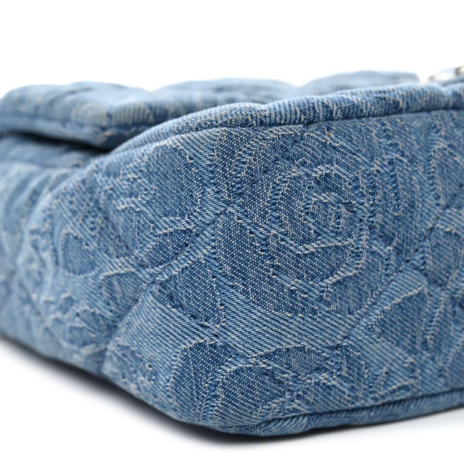 Chanel Denim Quilted Camellia Sweetheart Mini Flap Blue 9 of 10