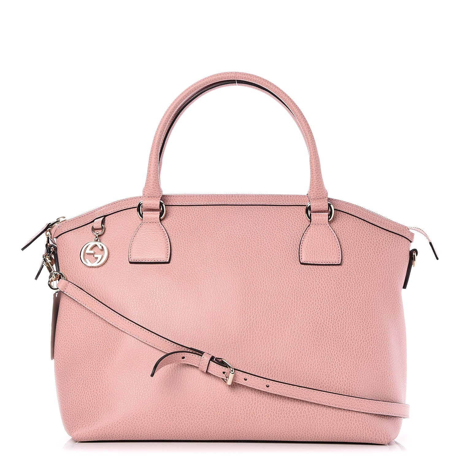 Gucci Dollar Calfskin Large GG Charm Dome Satchel Tote Soft Pink 1 of 7