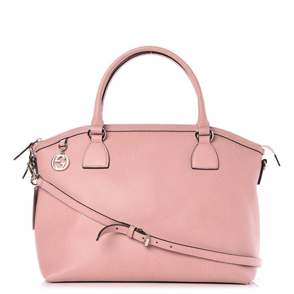 Gucci Dollar Calfskin Large GG Charm Dome Satchel Tote Soft Pink 1 of 7