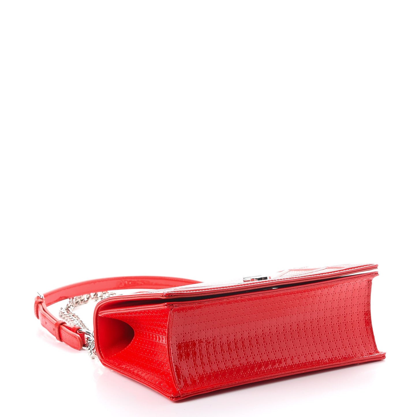 Patent Micro-Cannage Medium Diorama Flap Bag Red