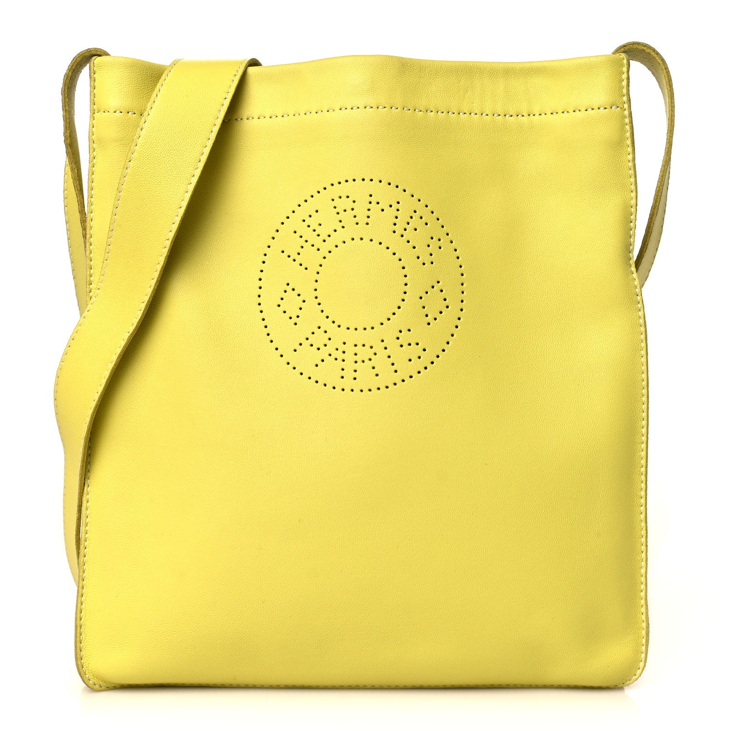 Hermes Lambskin Clou De Selle Pouch Sulphur 1 of 9