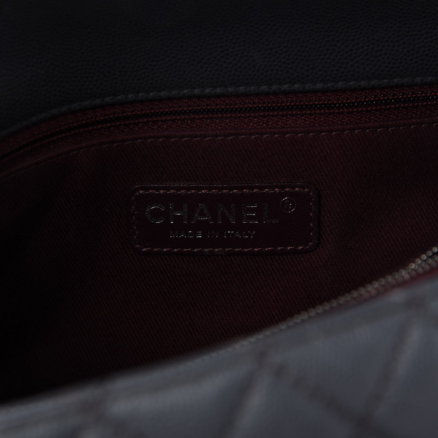 Caviar Quilted Small Coco Handle Flap Gray