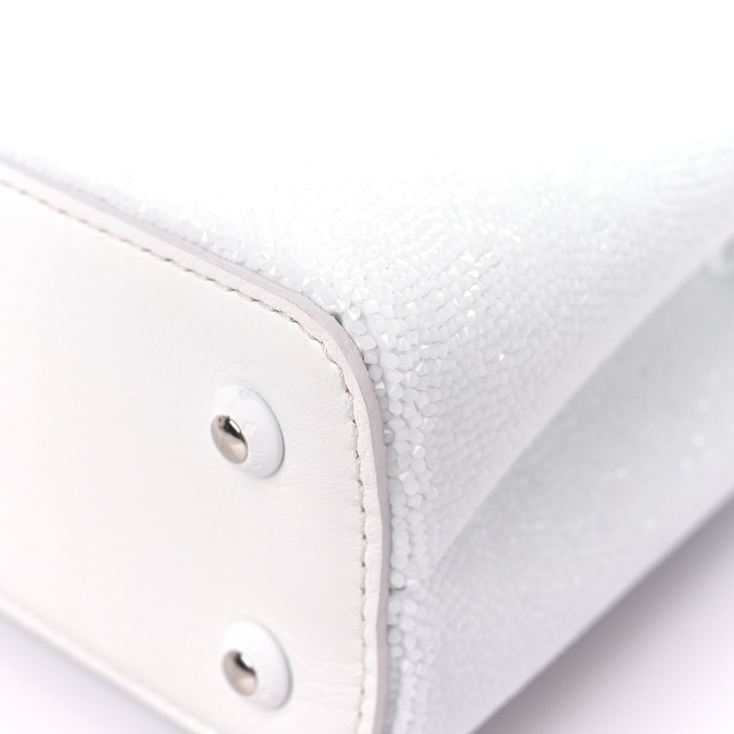 Louis Vuitton Swarovski Calfskin Capucines Mini White 10 of 18