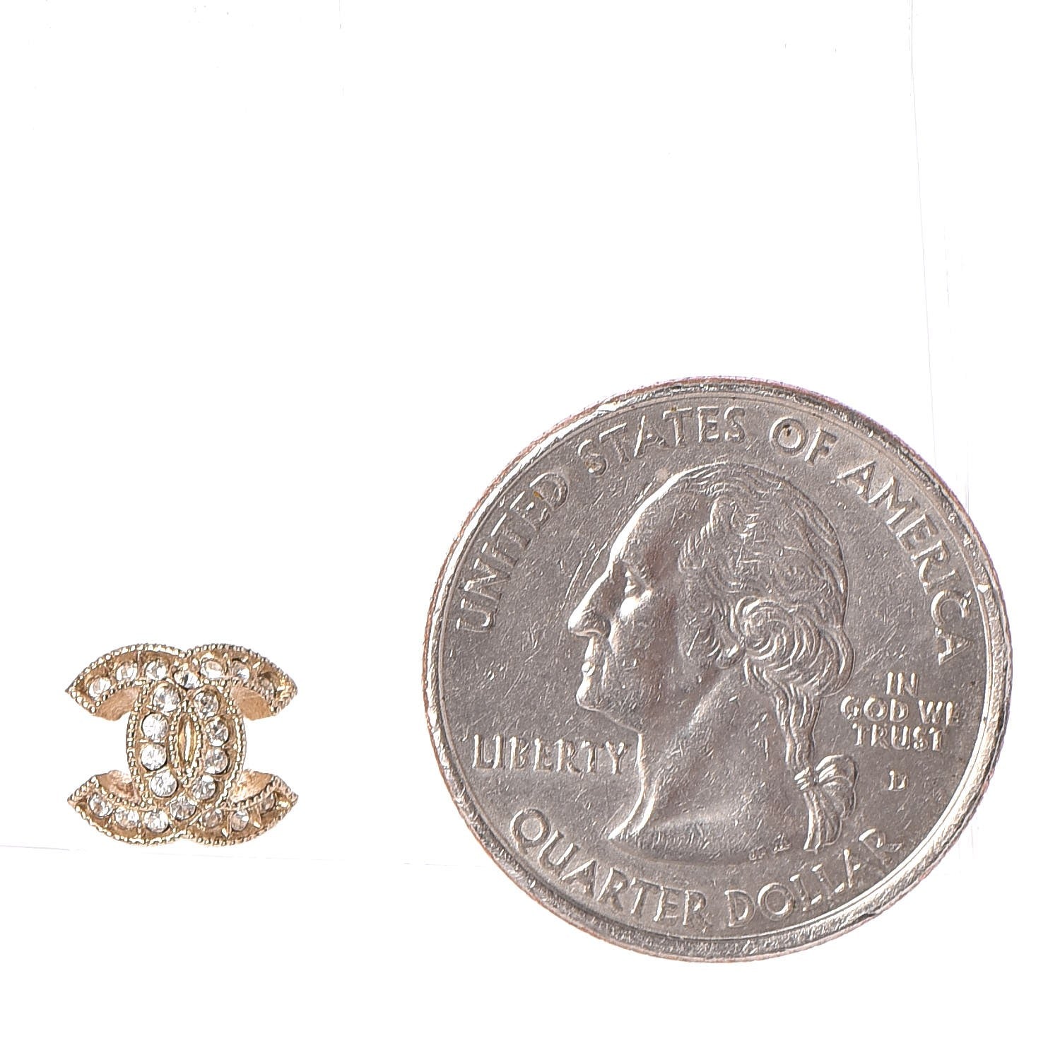 Chanel Crystal CC Earrings Gold 2 of 5