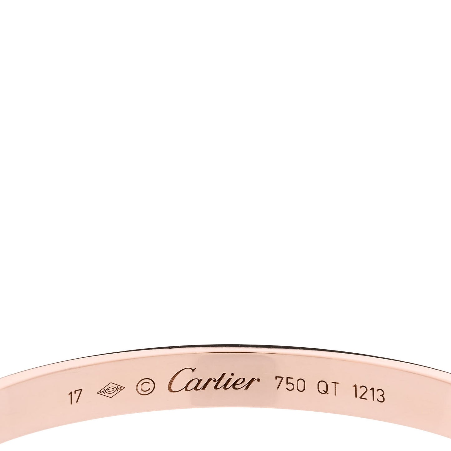 18K Pink Gold LOVE Cuff Bracelet 17