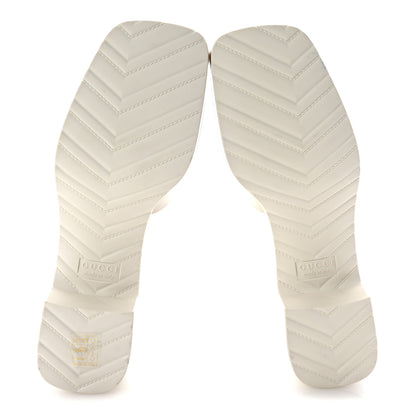 Gucci Rubber Gucci Logo Womens Platform 20/60mm Slide Sandals 39 Mystic White 6 of 10