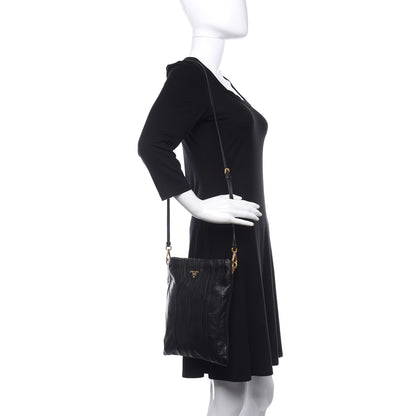 Prada Nappa Stripes Crossbody Bag Black 2 of 9