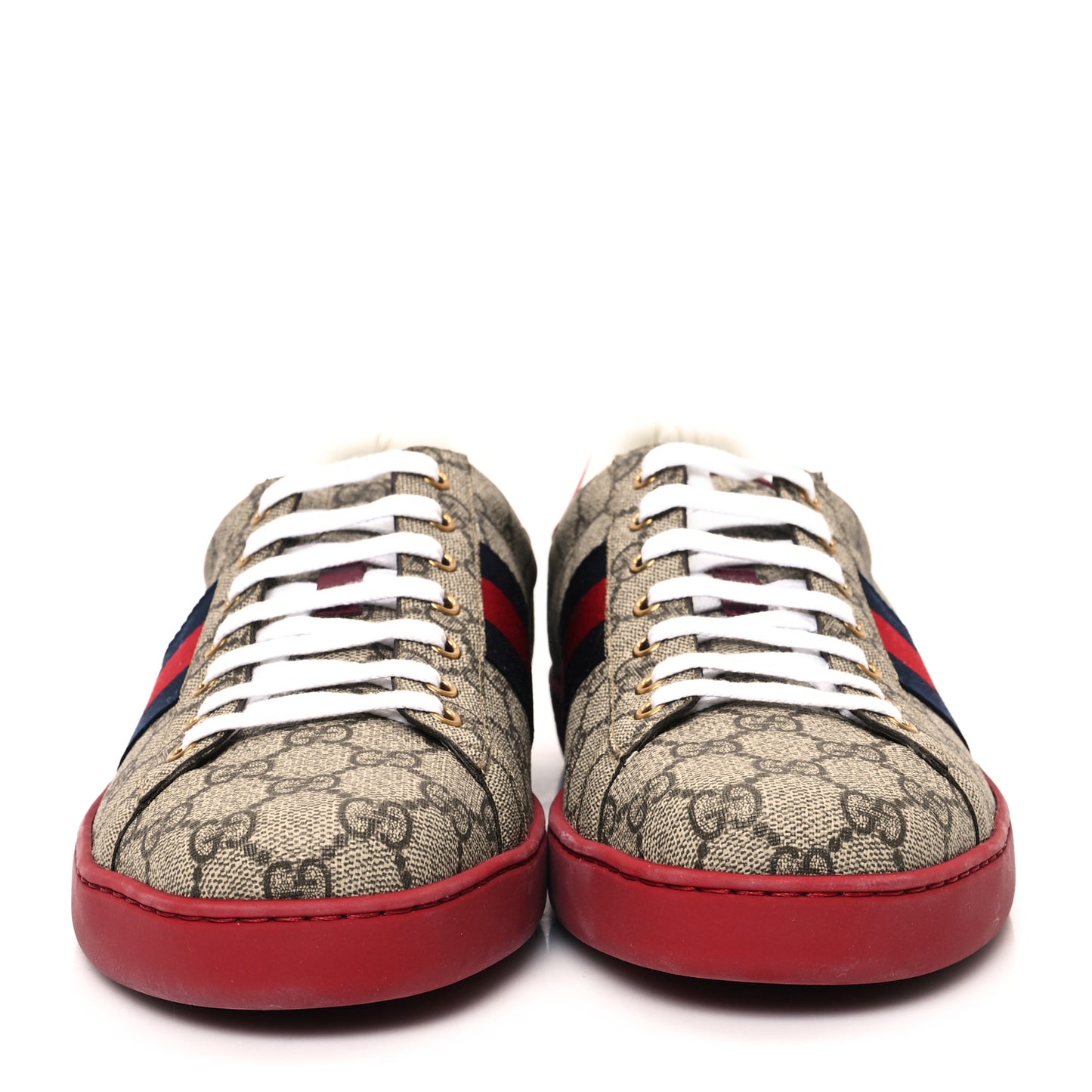 GG Supreme Monogram Ayers Mens New Ace Low-Top Sneaker 12 Blue Red