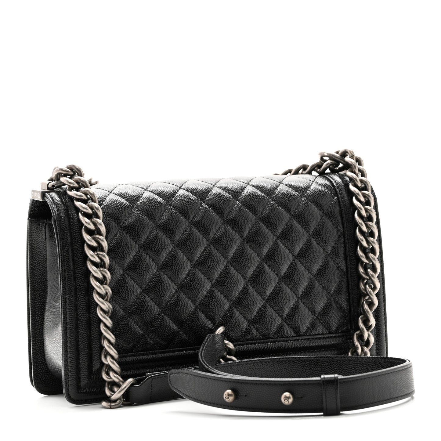 Caviar Quilted Medium Boy Flap Black
