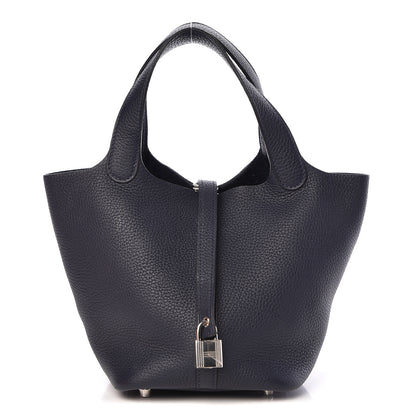 Hermes Taurillon Clemence Picotin Lock 18 PM Bleu Abysse 1 of 11