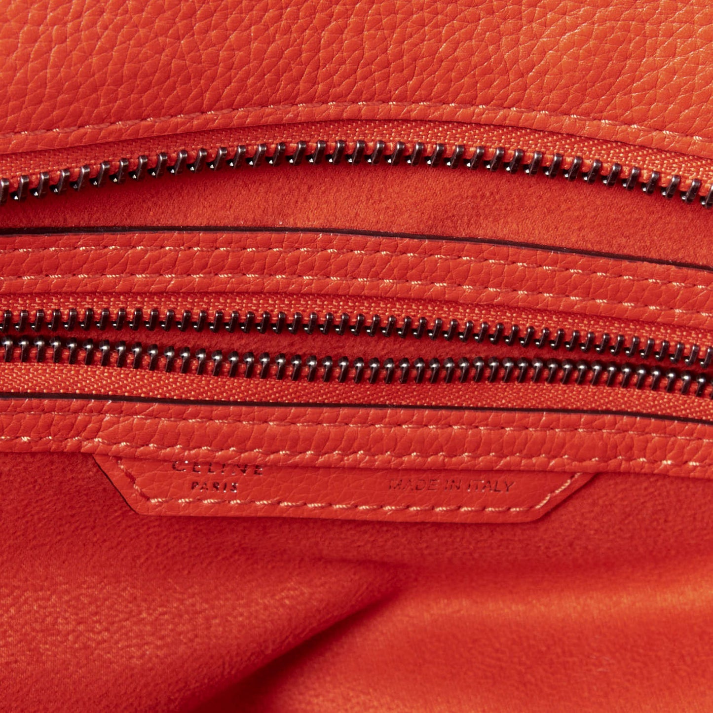 Drummed Calfskin Mini Luggage Vermillion