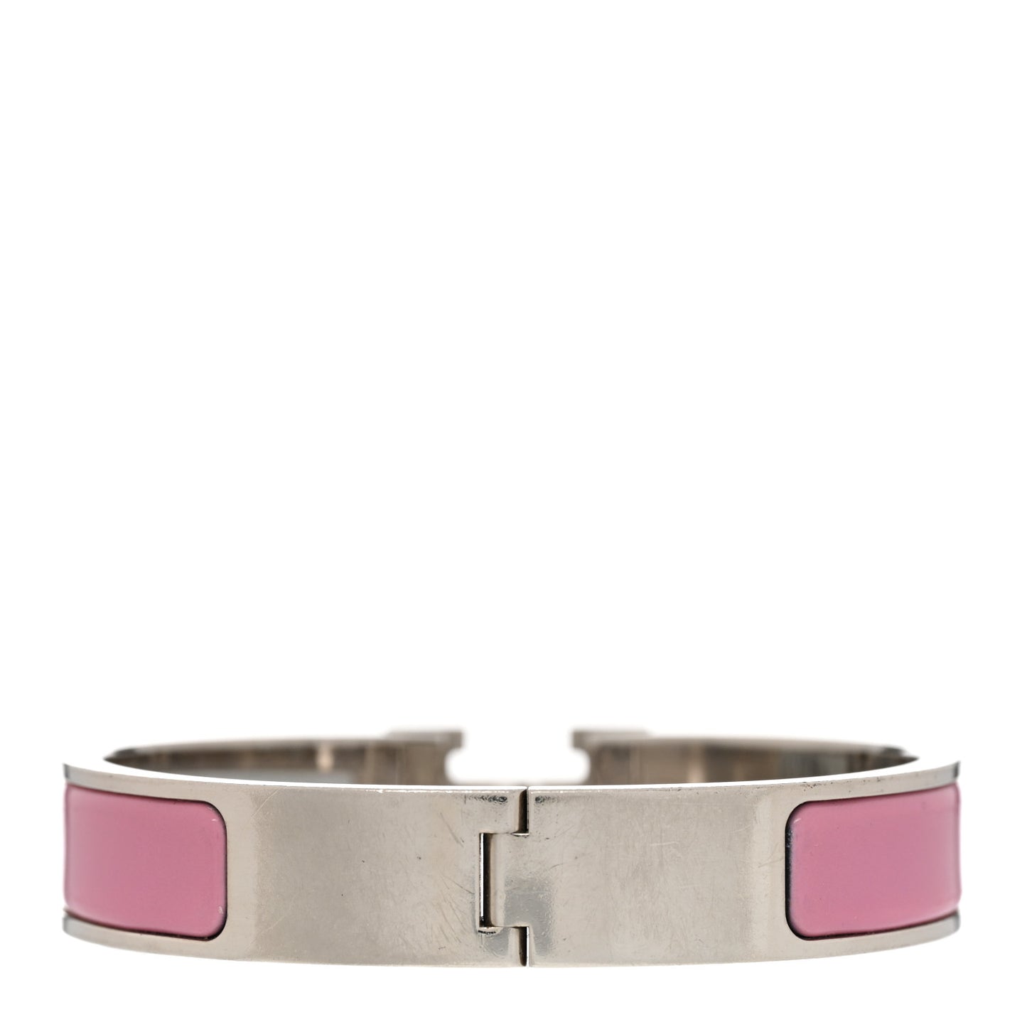 Enamel Narrow Clic Clac H Bracelet PM Rose Flamingo