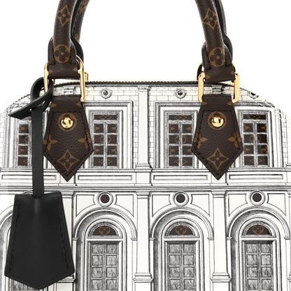 Louis Vuitton X FORNASETTI Calfskin Architettura Alma BB Black White 7 of 10
