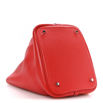 Hermes Taurillon Clemence Picotin Lock 22 MM Rouge Tomate 3 of 11
