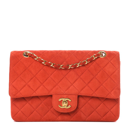 Chanel Suede Quilted Medium Single Flap Red 1 of 13