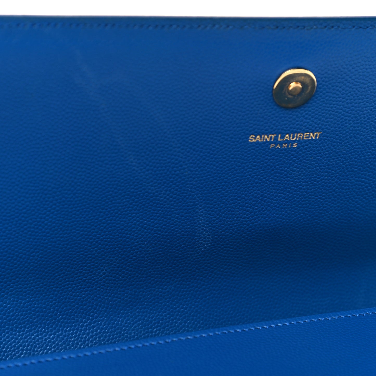 Grain De Poudre Classic Monogram Cassandre Clutch Blue Majorelle