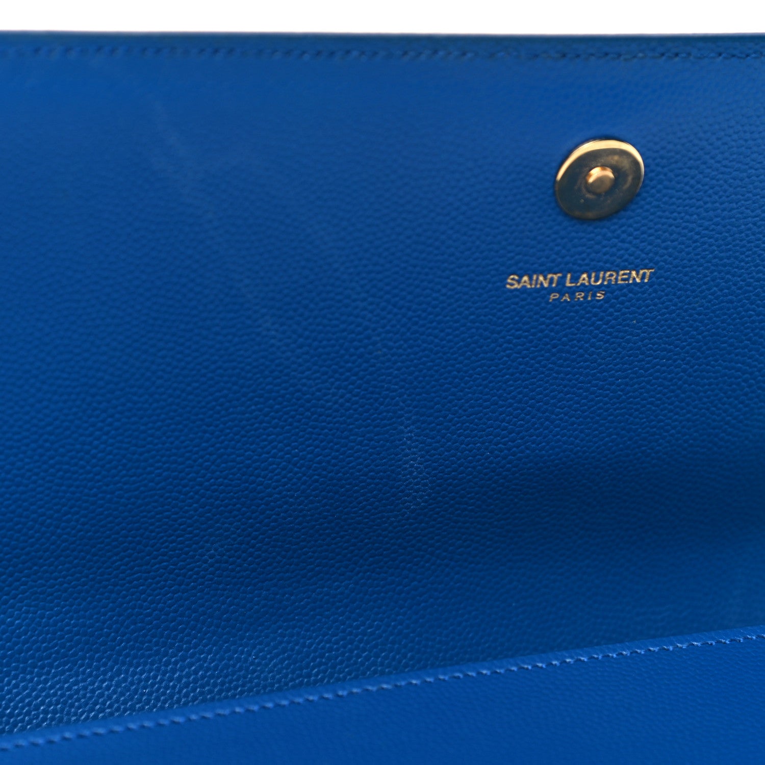 Saint Laurent Grain De Poudre Classic Monogram Cassandre Clutch Blue Majorelle 11 of 12