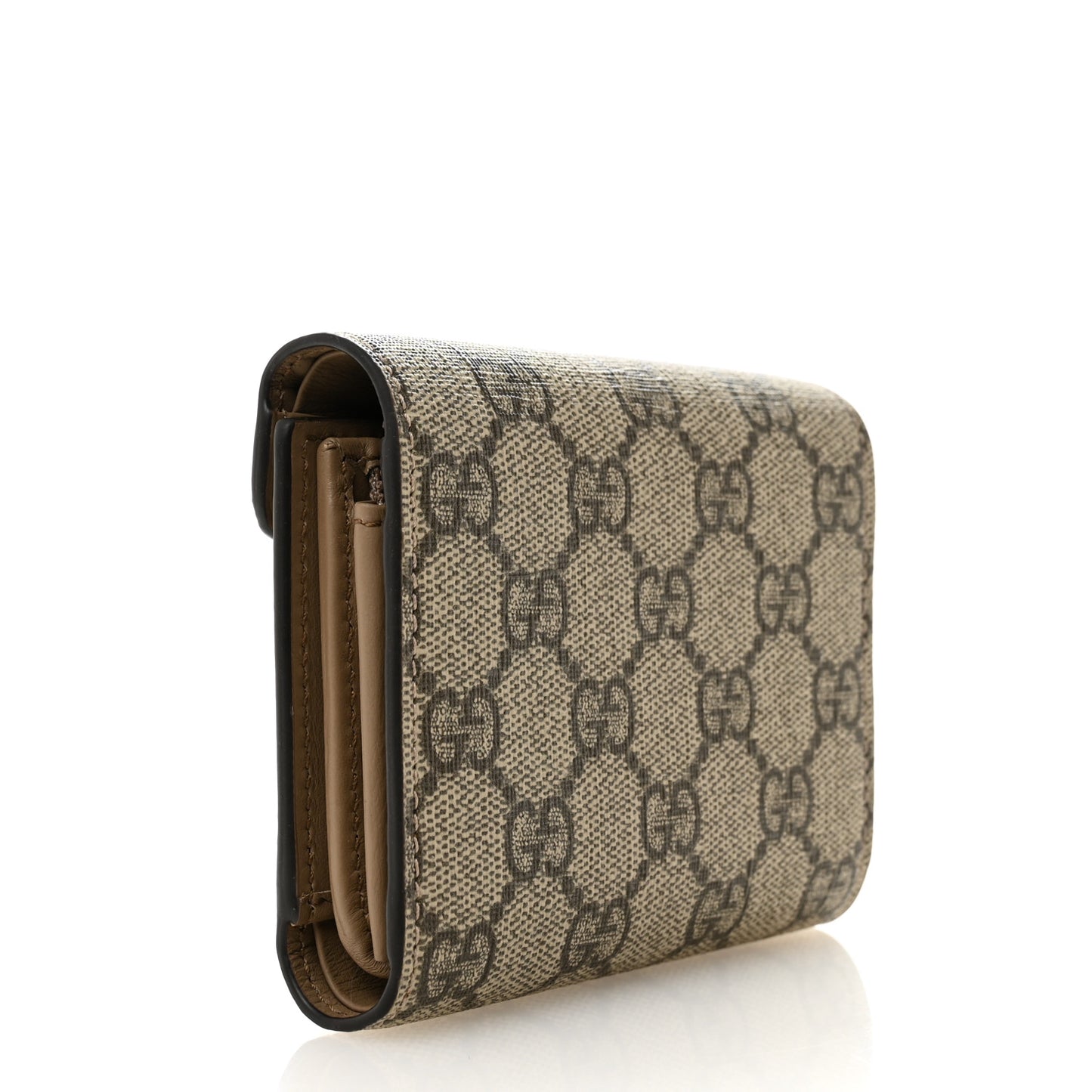 GG Supreme Monogram Dionysus Card Case Wallet Beige Taupe