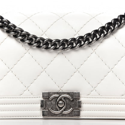 Chanel Calfskin Double Stitch Medium Boy Flap White 10 of 10