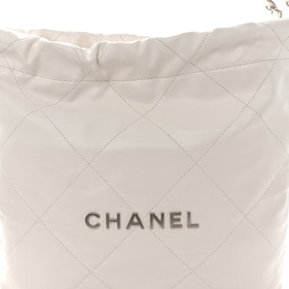 Chanel Shiny Calfskin Quilted Small Chanel 22 White 8 of 10