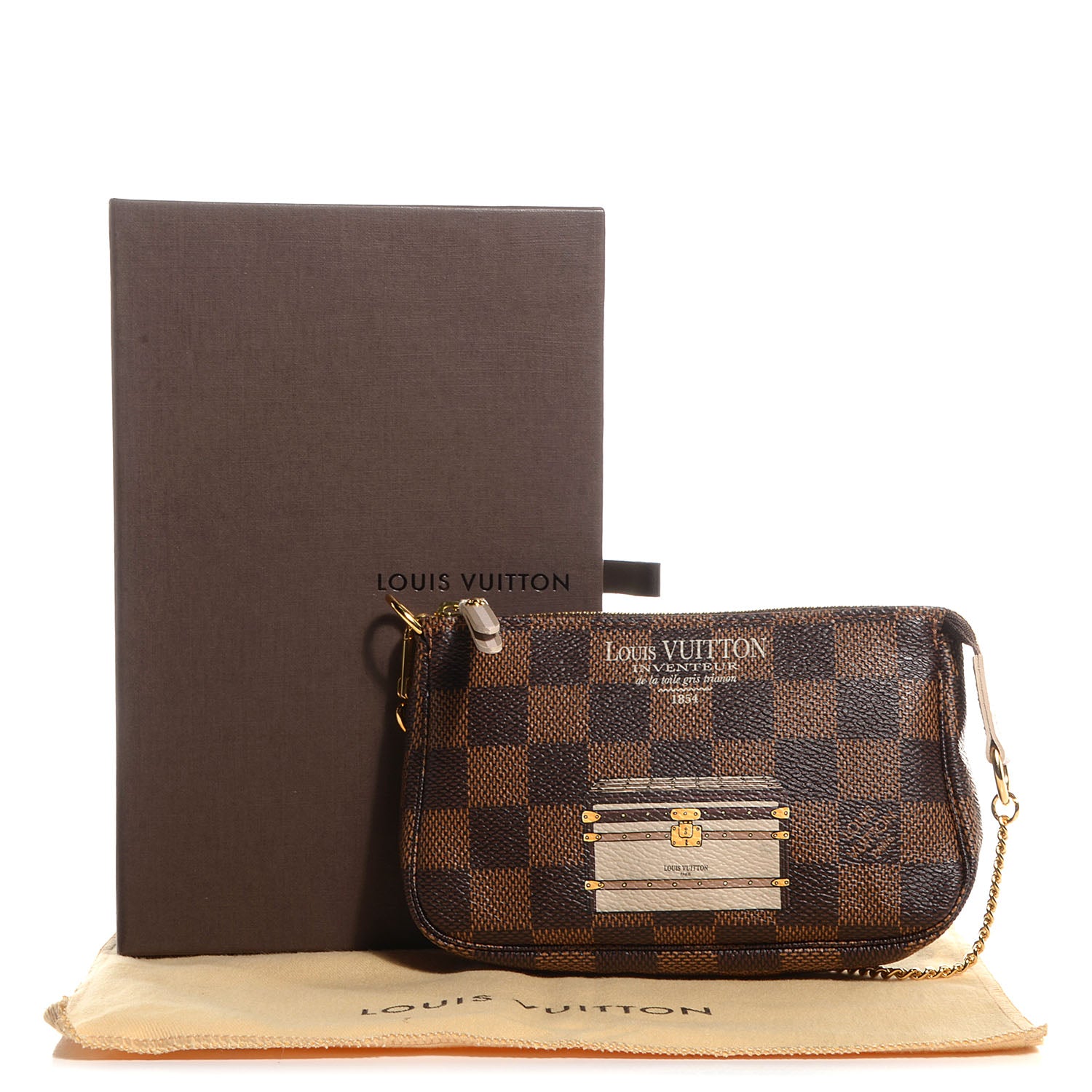 Louis Vuitton Damier Ebene Trunks and Locks Mini Pochette Accessories 8 of 8