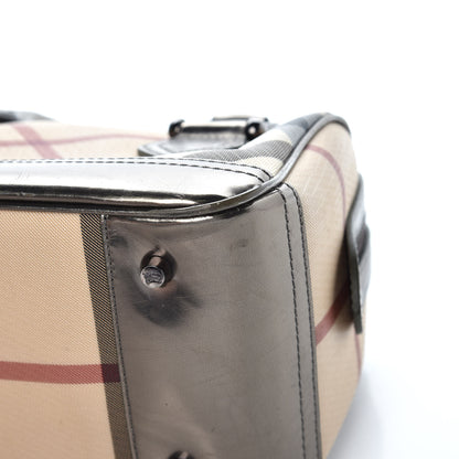 Burberry Supernova Check Patent Bowling Bag Pewter 11 of 17