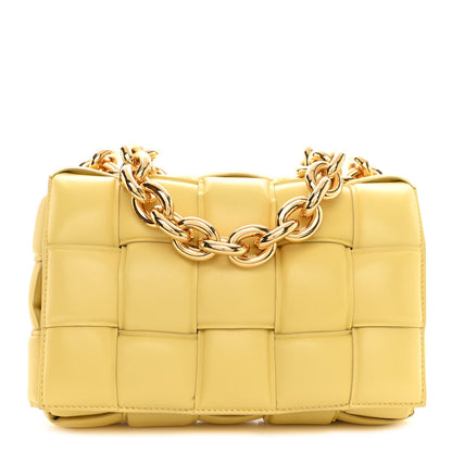 Bottega Veneta Lambskin Maxi Intreccio Padded Chain Cassette Crossbody Bag Corn 1 of 9