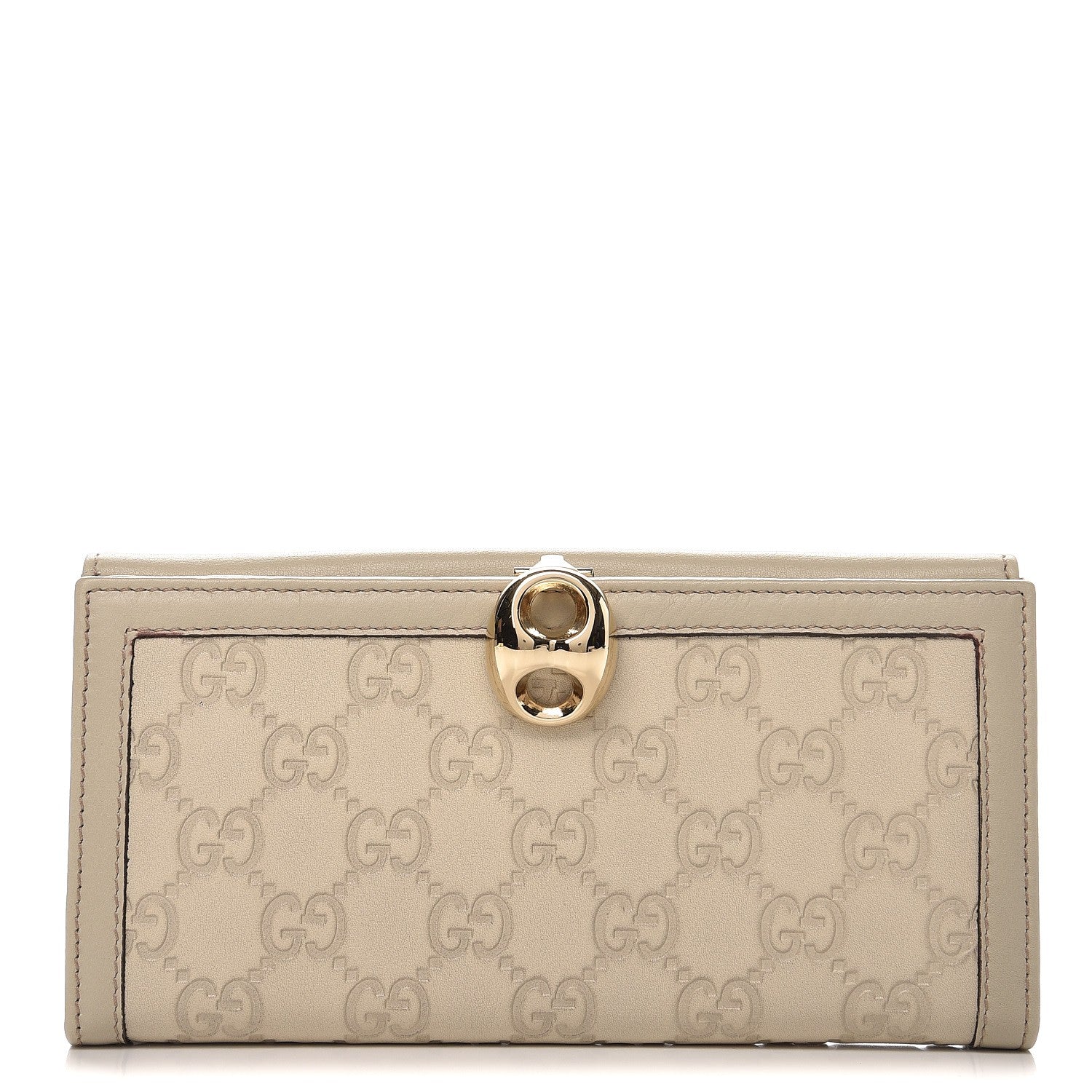 Gucci Guccissima Wave Continental Wallet Off White 1 of 8