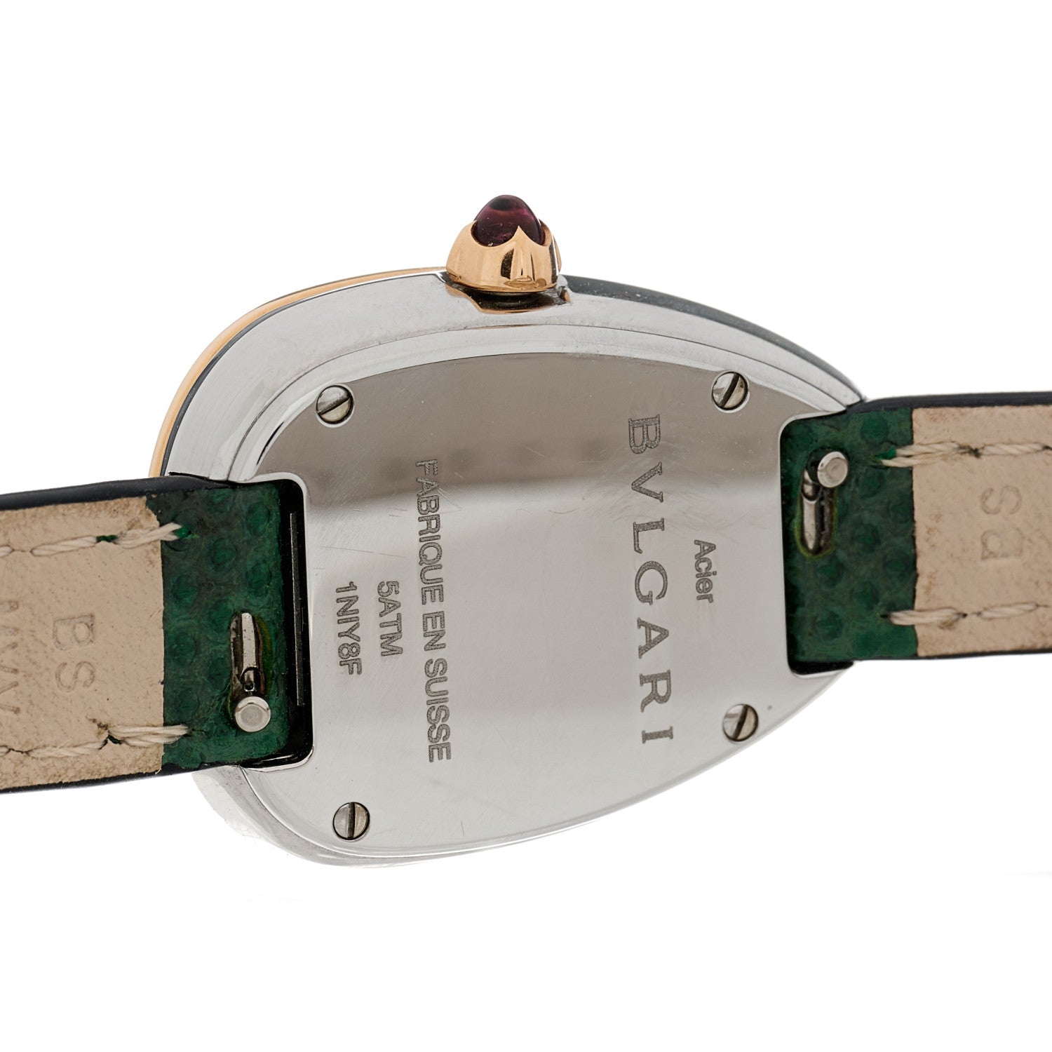 Bulgari 18K Rose Gold Lizard Diamond Bezel 20mm Serpenti Double Wrap Quartz Watch Green 4 of 4