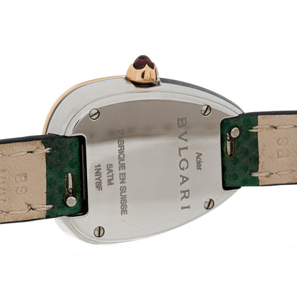 Bulgari 18K Rose Gold Lizard Diamond Bezel 20mm Serpenti Double Wrap Quartz Watch Green 4 of 4