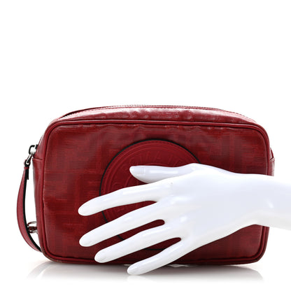 Fendi Glazed Fabric Vitello Century FF 1974 Stamp Camera Bag Rosso 2 of 9