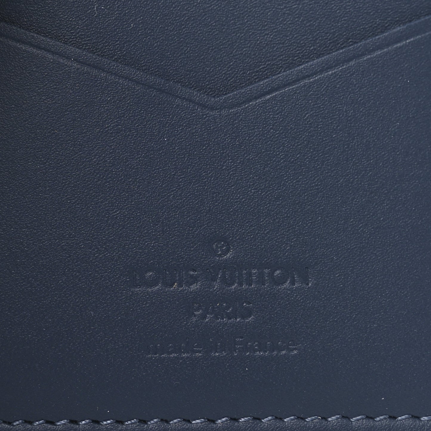 Calfskin Monogram Shadow Pocket Organizer Navy Blue White