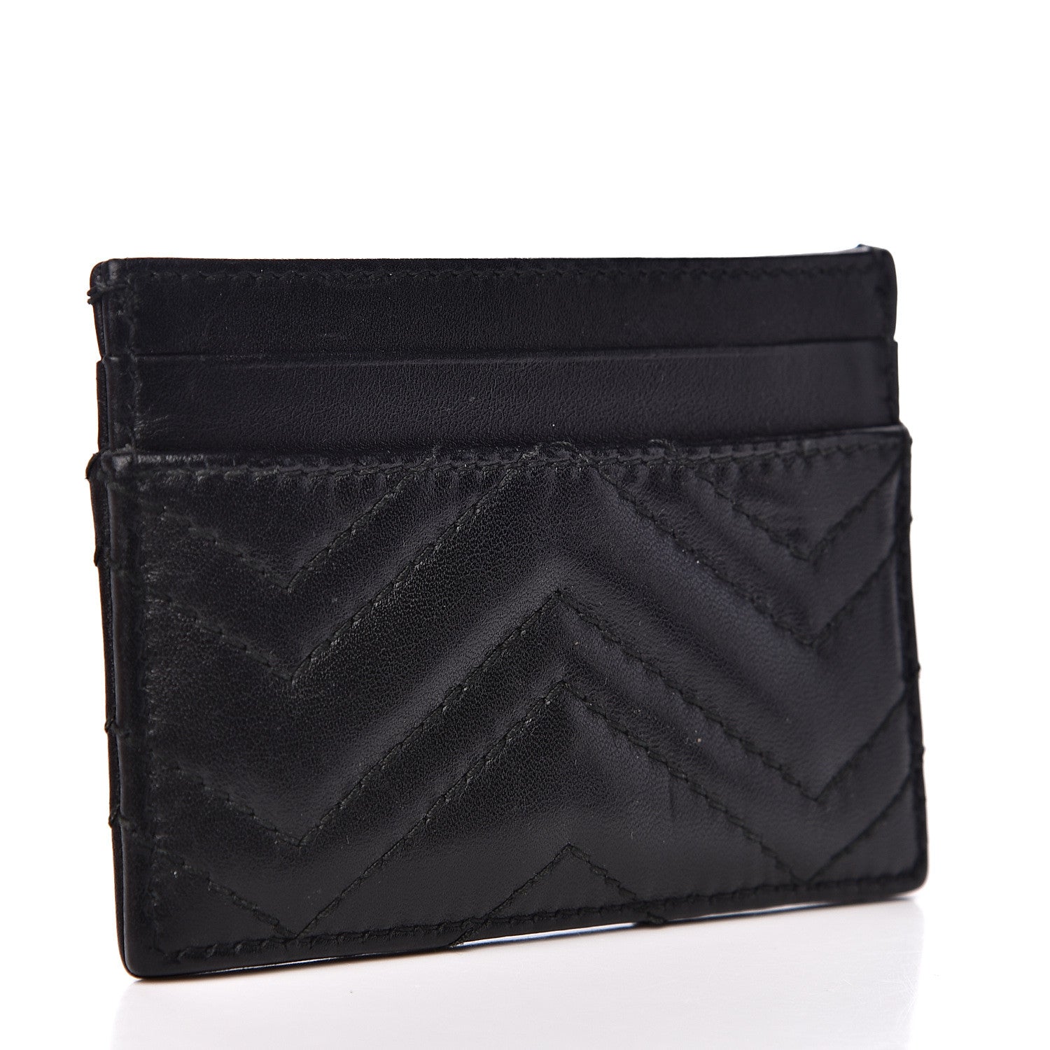 Gucci Calfskin Matelasse GG Marmont Card Holder Black 3 of 9