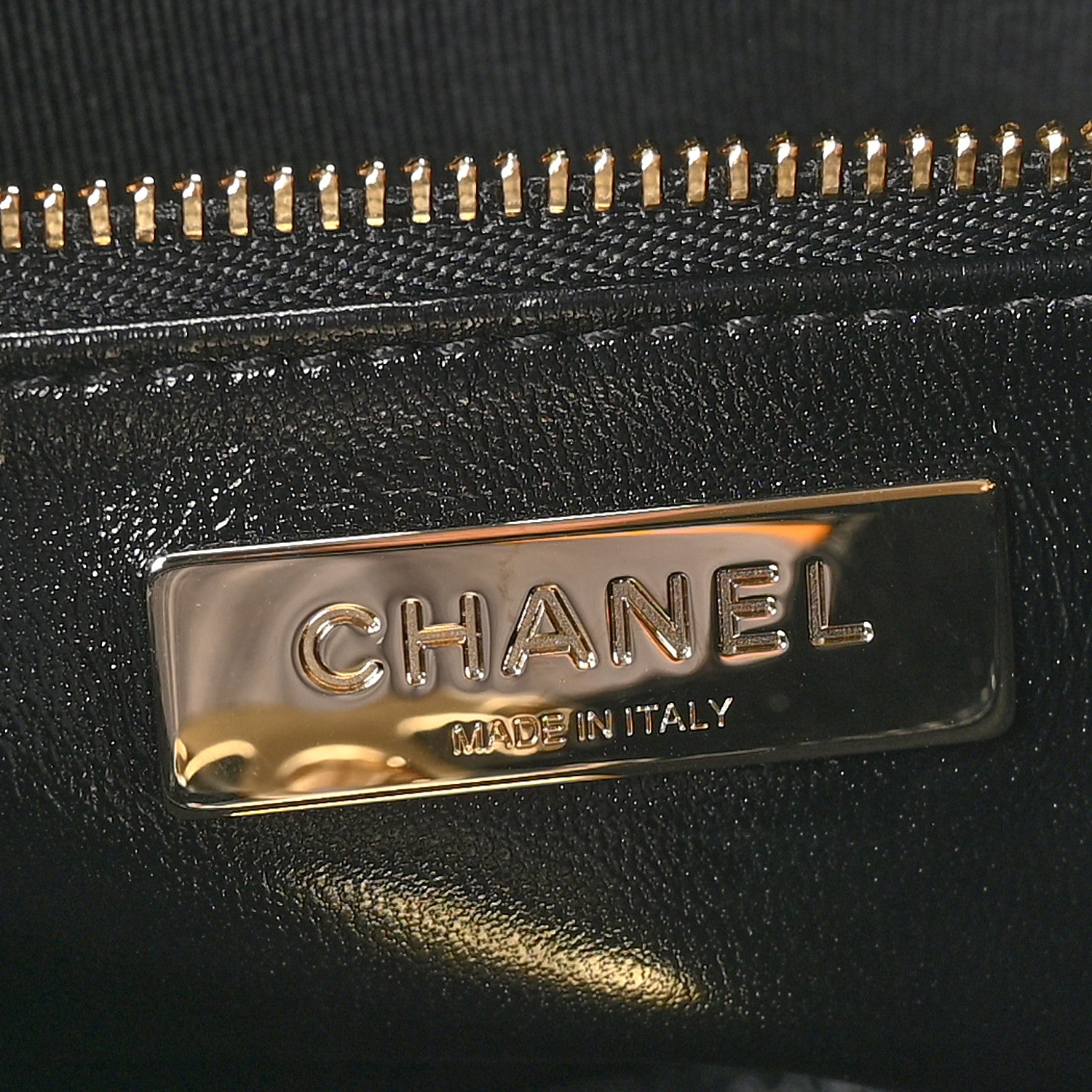 Chanel Shiny Crumpled Calfskin Quilted Mini 31 Shopping Bag Dark Beige Black 6 of 10