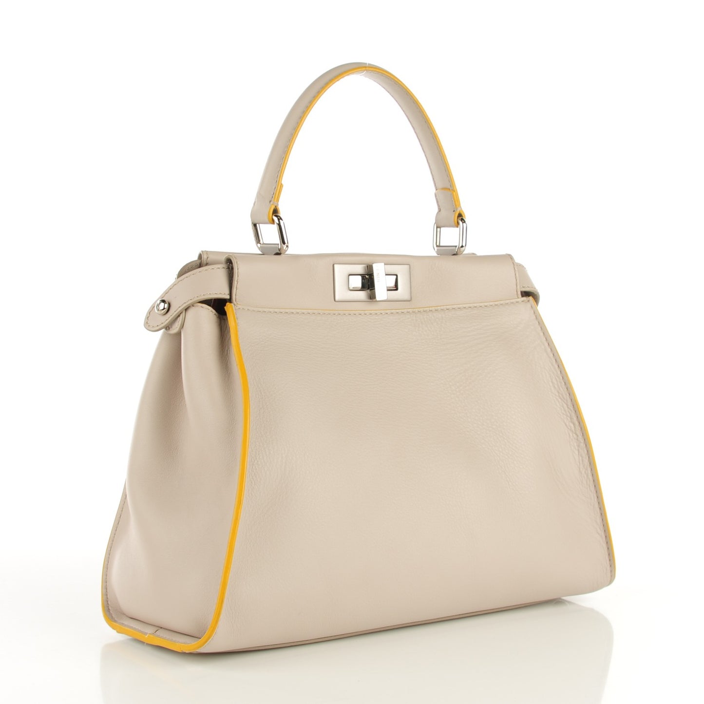 Vitello Seta Burro Medium Peekaboo Iconic Satchel Grigio Polvere Mattone