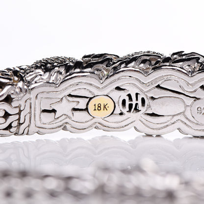 John Hardy Sterling Silver Diamond Swirl Chain Bracelet 4 of 7