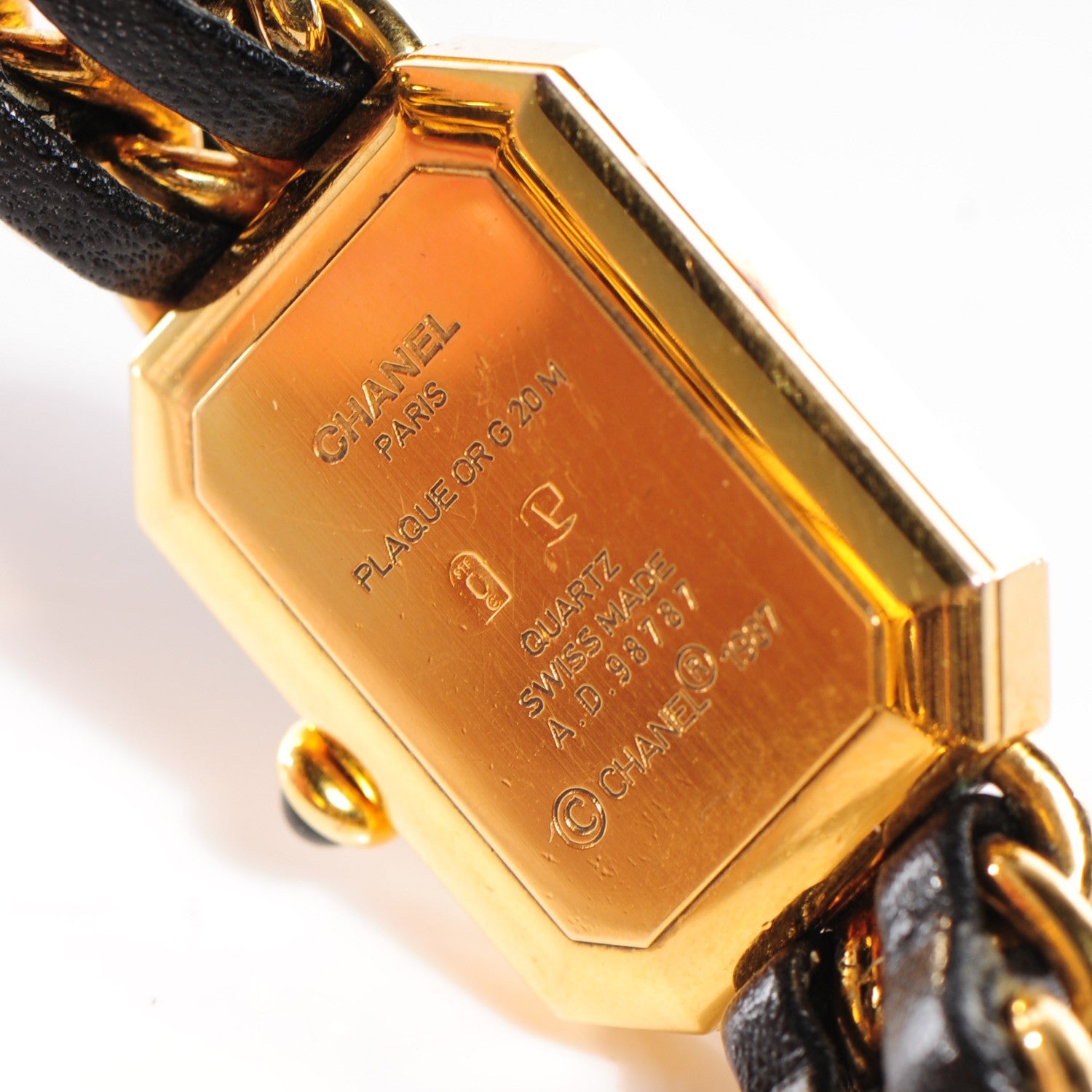 Chanel Stainless Steel Lambskin 20mm Chain Premiere Quartz Watch Gold M 5 of 8