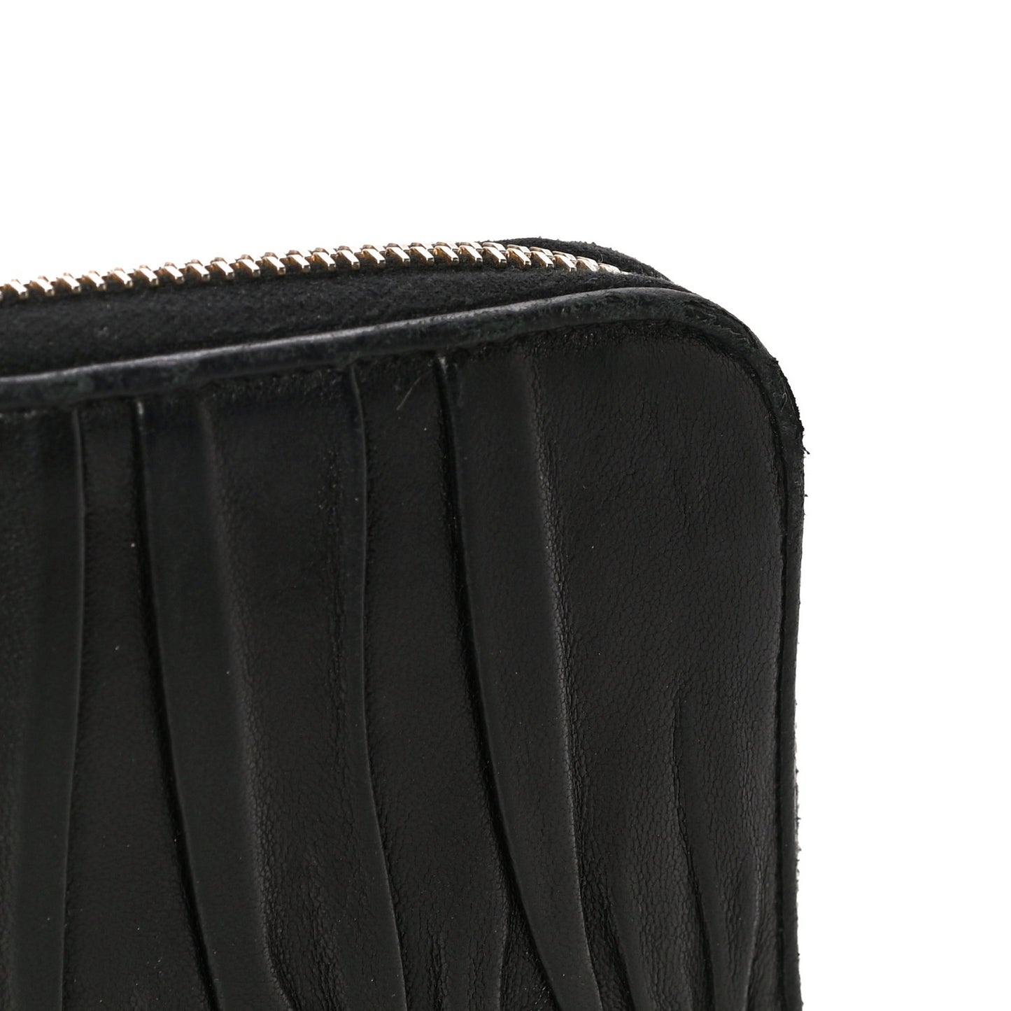 Nappa Gaufre Zip Around Wallet Black