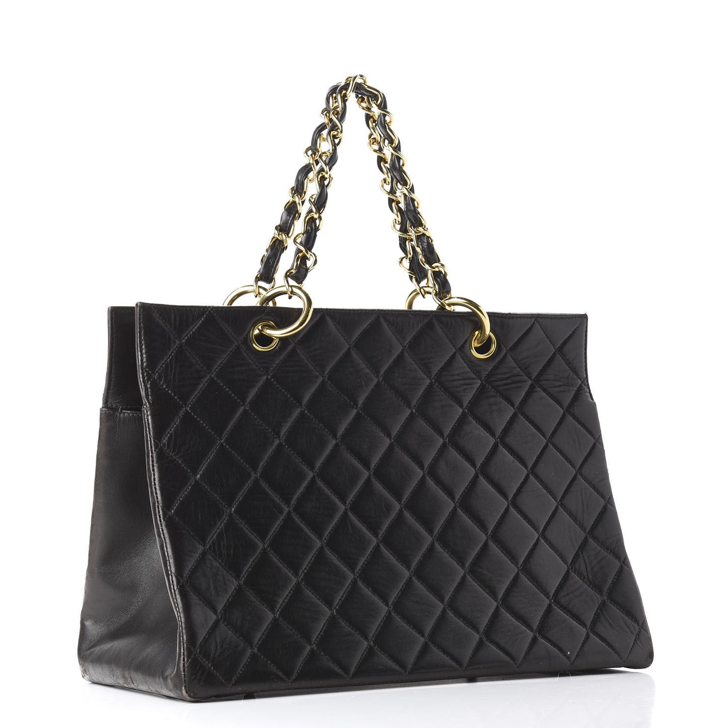 Lambskin Quilted Tote Black