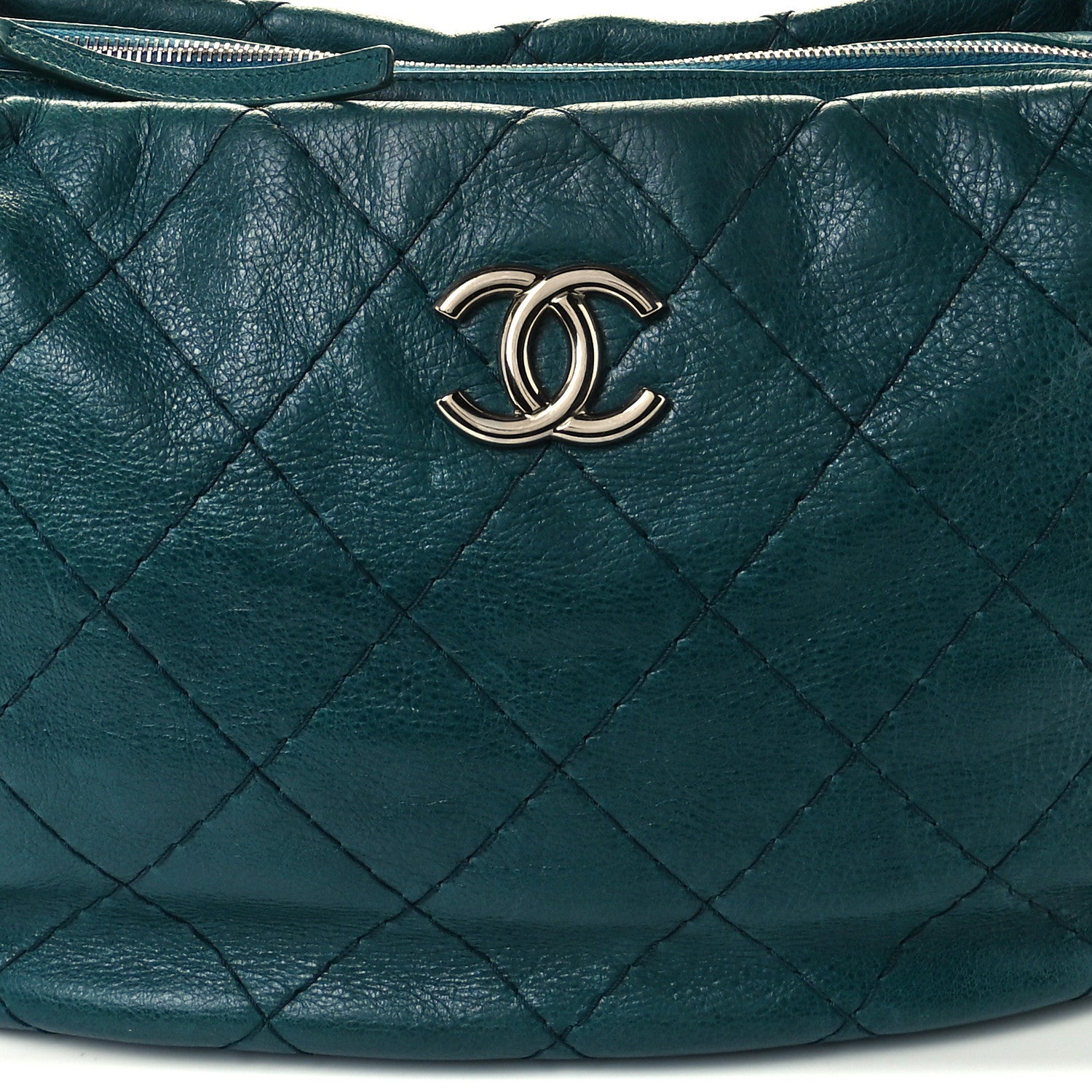 Chanel Glazed Calfskin On The Road Hobo Blue 8 of 10