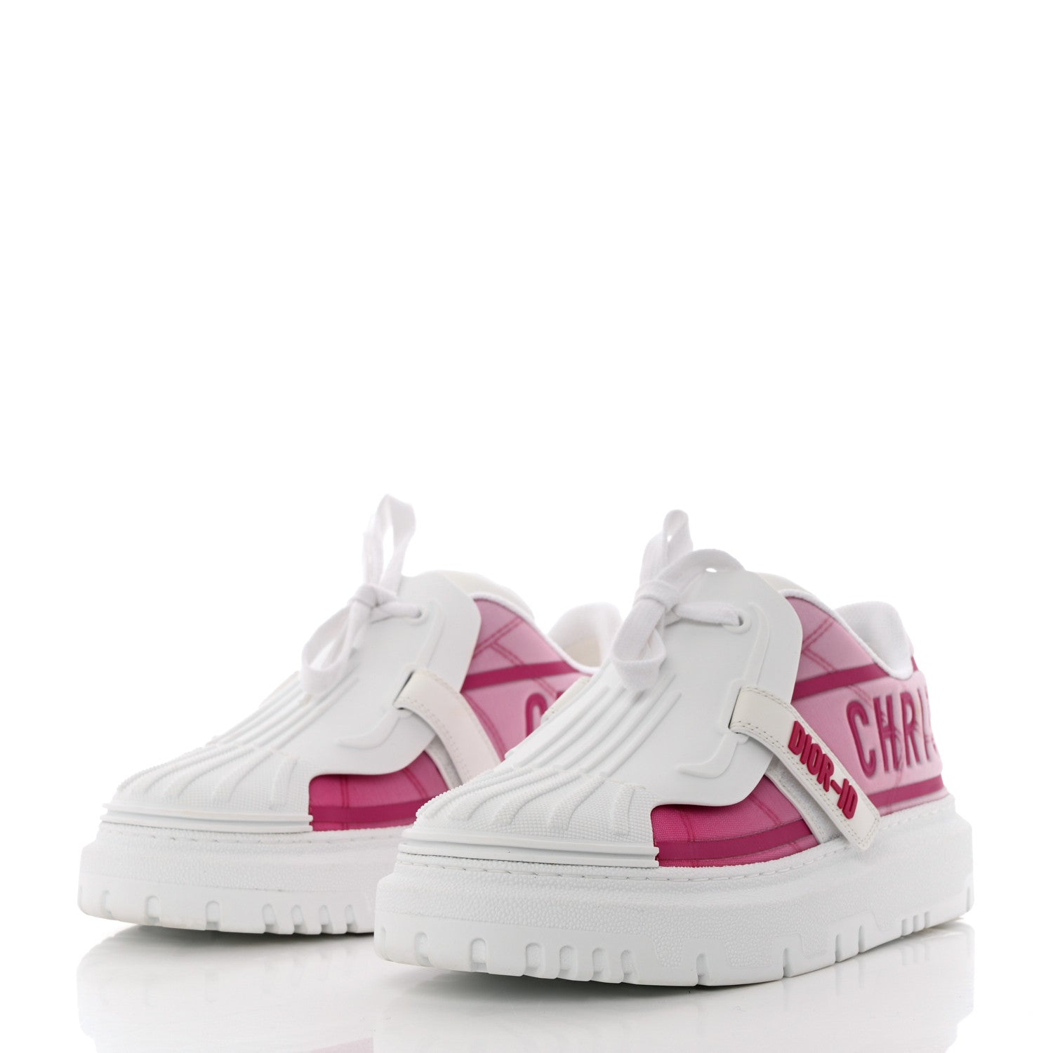 Christian Dior Reflective Fabric Shaded Dior-ID Platform Sneakers 39 Raspberry 3 of 8