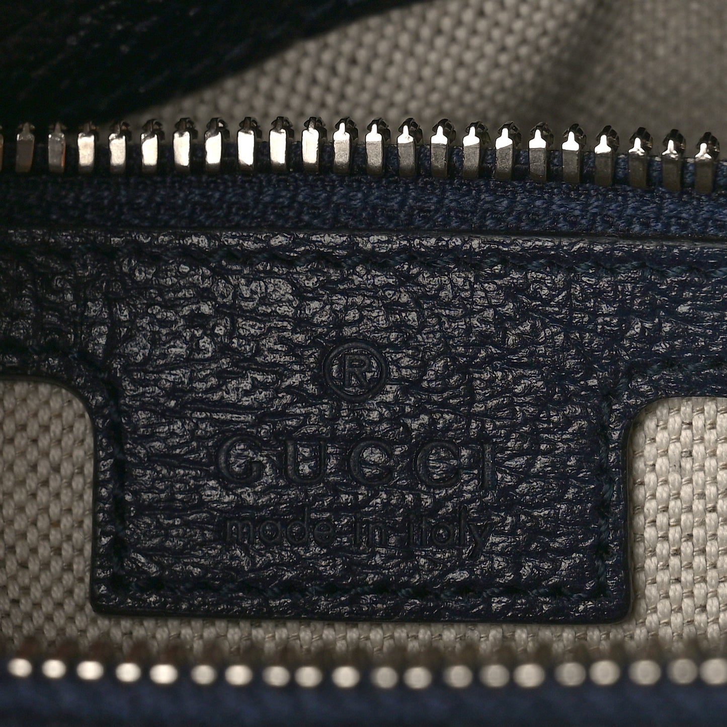 GG Supreme Monogram Textured Dollar Calfskin Web Small Ophidia Messenger Bag Beige Blue