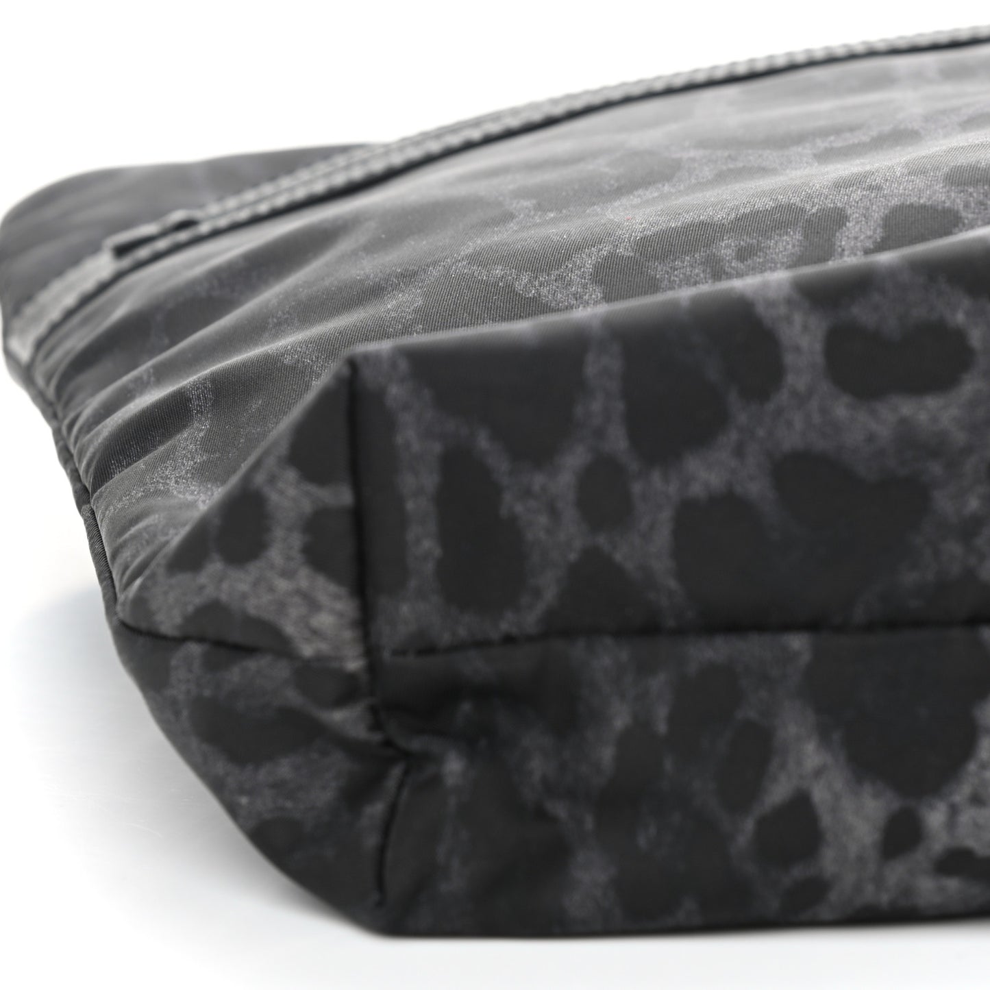 Nylon Leopard Reversible Tote Black