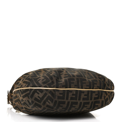 Fendi Zucca Laminated Vachetta Small Chef Hobo Tobacco Bronzo 3 of 12