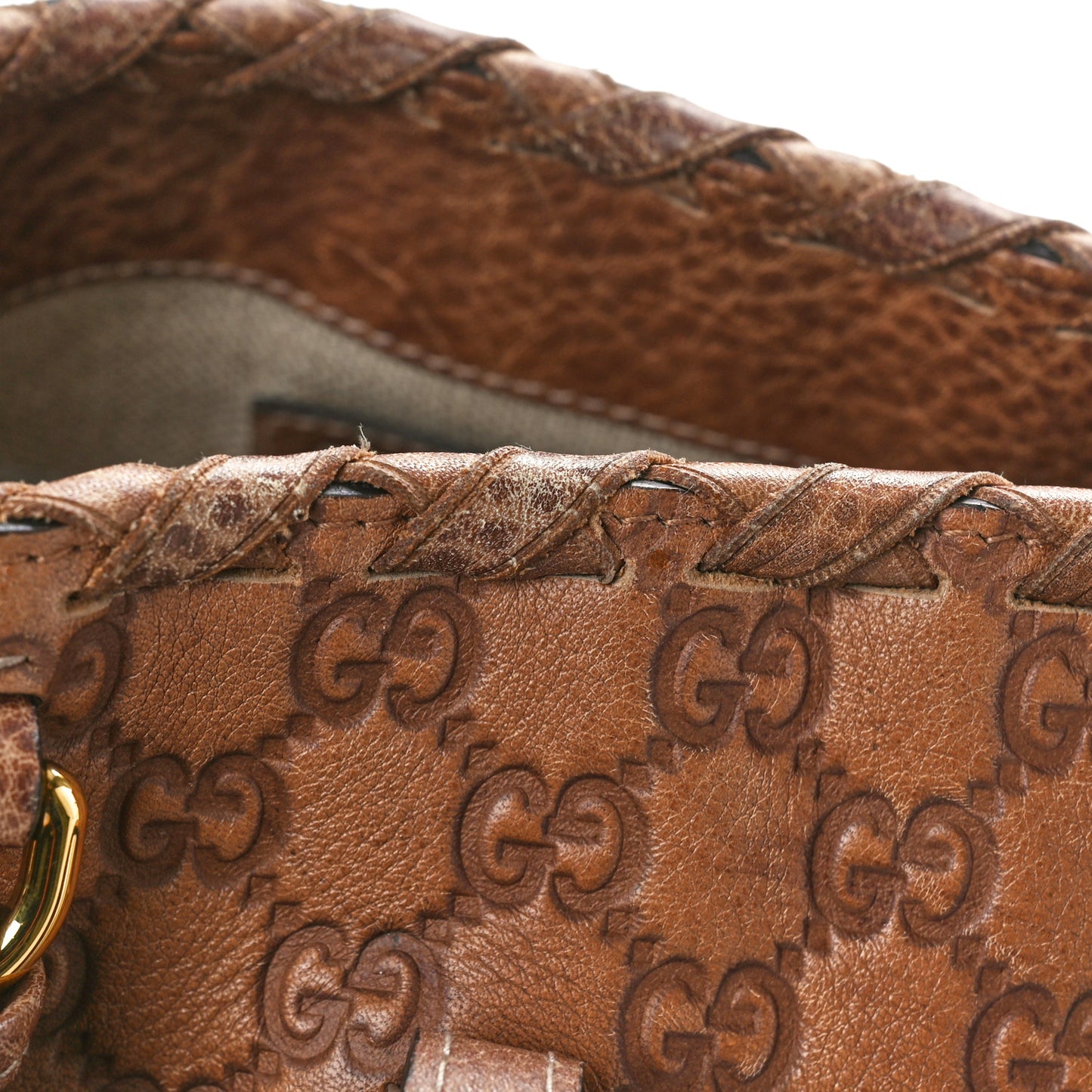 Guccissima Bamboo Tassel Medium Tote Brown