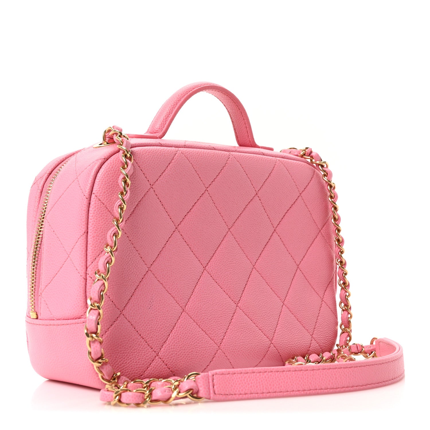 Chanel Caviar Quilted Small Top Handle Vanity Case Pink 3 of 10