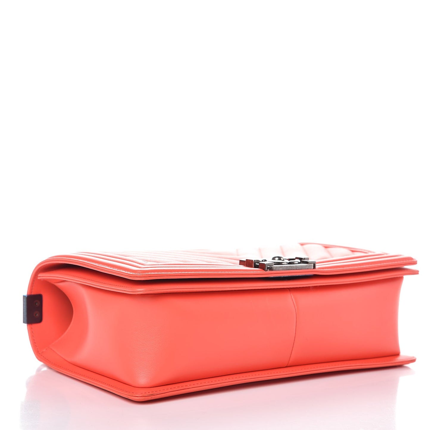 Calfskin Chevron Quilted New Medium Boy Flap Coral