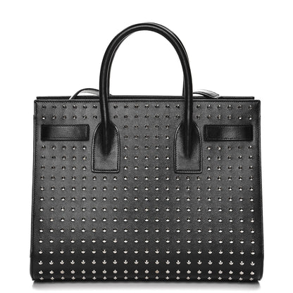 Saint Laurent Grain De Poudre Studded Small Sac De Jour Black 1 of 9