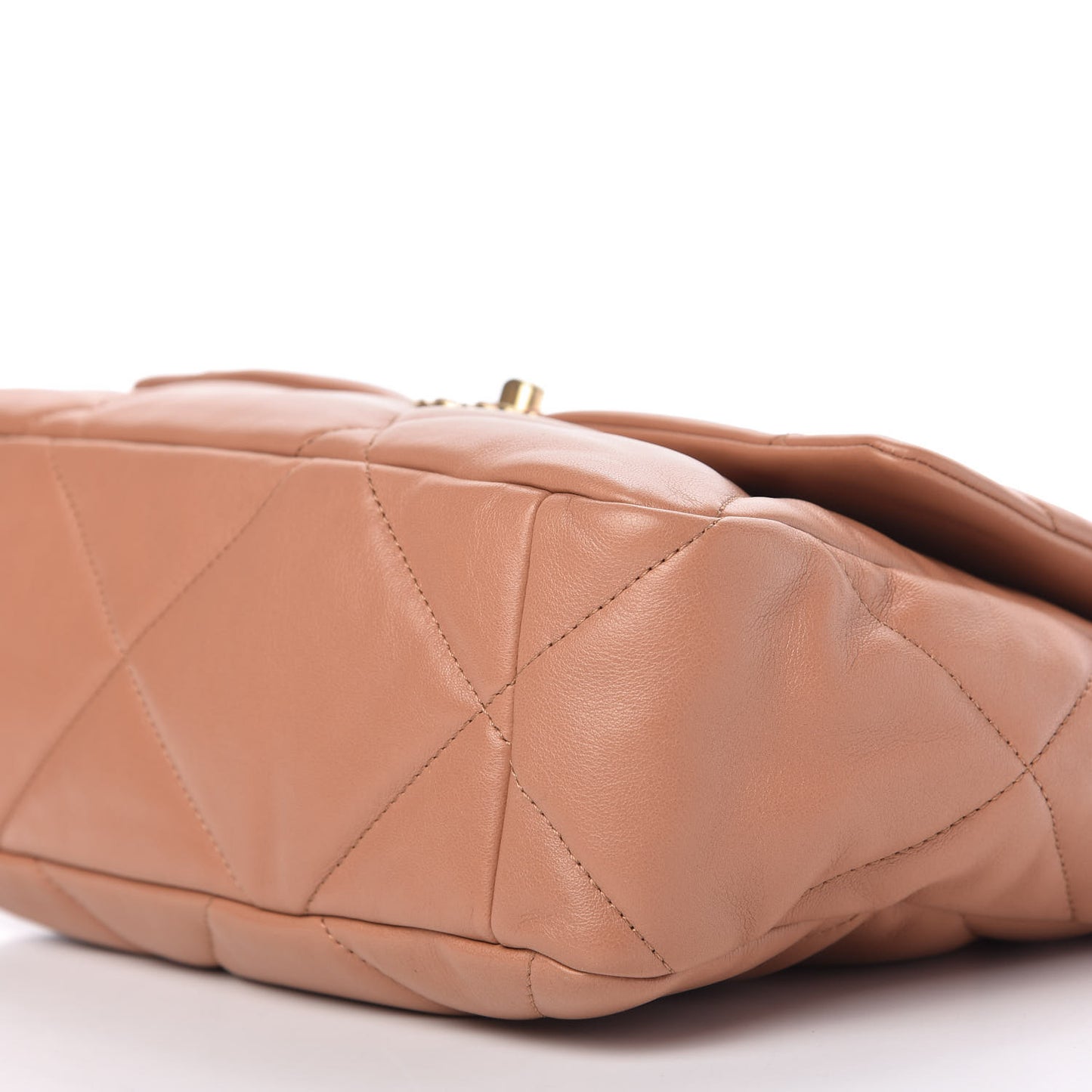Lambskin Quilted Large Chanel 19 Flap Brown